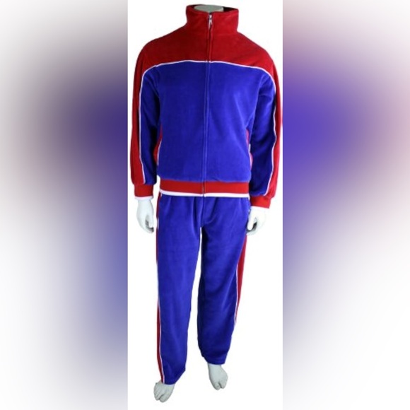 Sweatsedo XL Velour Track Jacket & Pants USA Beerfest Red White The Boys Butcher - Picture 1 of 16